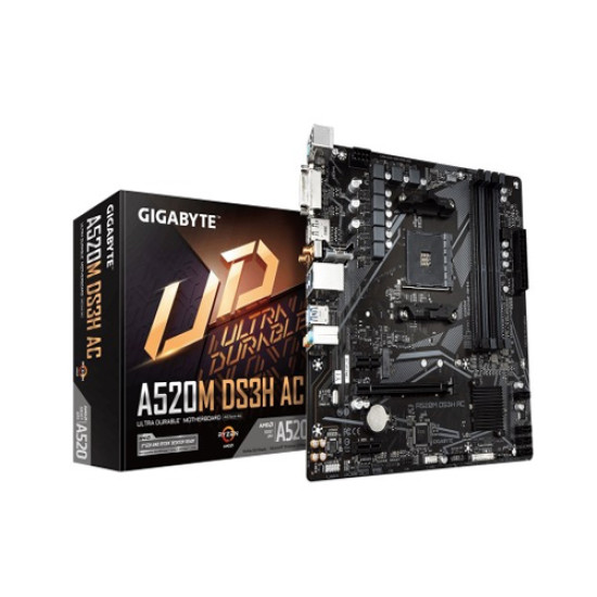 GIGABYTE A520M DS3H AC Ultra Durable AM4 Micro-ATX Motherboard